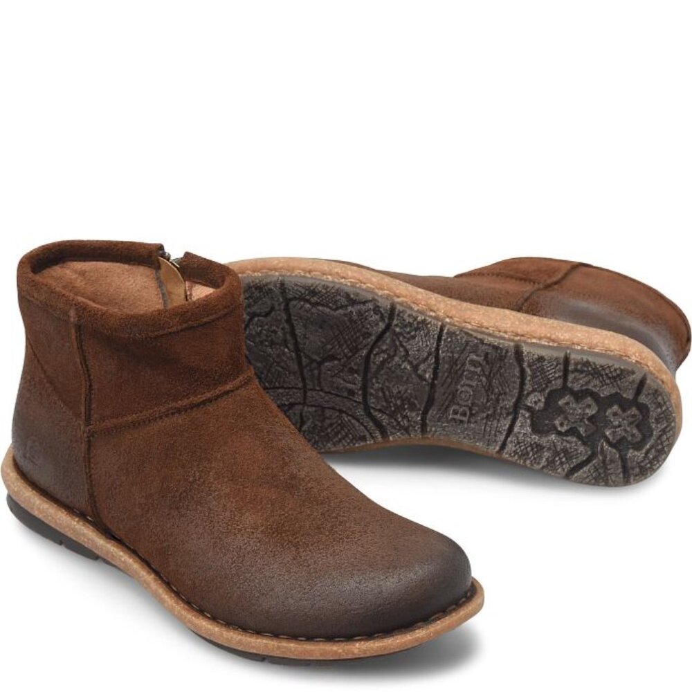 NEW BORN Made In Mexico Suede Tinley Distressed Comfort Booties 1125 5m3 - Picture 3 of 9